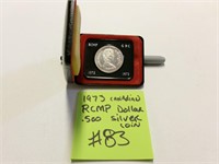 1973 canadian RCMP silver dollar coin