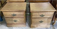 Very nice matching pair of solid wood two drawer