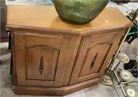 Vintage wooden side stand with two drawers that