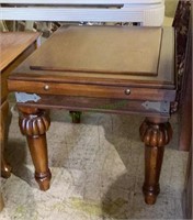 Nice dark stained solid wood side table with