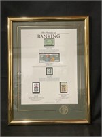 1996 “The Stamps of Banking” Handsomely Framed