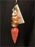 Christopher Radko Rabbit & Carrot ornament