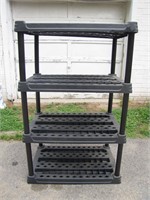Black Plastic 4 Shelf Shelving Unit