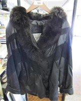 Black Fur Leather Coat