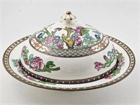 Coalport Indian Tree Lidded Butter Dish