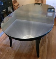 Dining room table 76"×48". Glass top with two