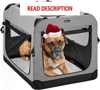 Veehoo Folding Soft Dog Crate  3-Door Pet Kennel f