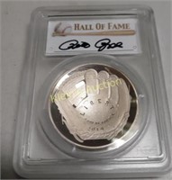 2014 Pete Rose Silver Coin Graded Pr70DCAM Pcgs!