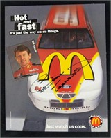 Autographed Bill Elliot Publicity McDonalds Print