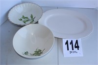(2) Vintage Bowls & 14 1/2" Pfaltgraff Platter