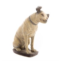 Cast and painted plaster Nipper dog