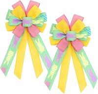 noasqll Large Easter Bows for Wreath, Green Red Ye