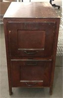 Vintage Shaw Walker Wooden 2 Drawer File Cabinet