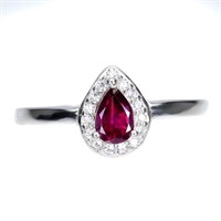 Pear Rhodolite Garnet Cz Gemstone 925 Sterling Sil