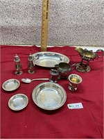 Silver colored serving pieces