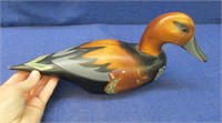 wooden duck decoy - hand painted 12in long