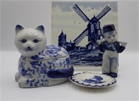 Blue & White Porcelain Trinkets (4)