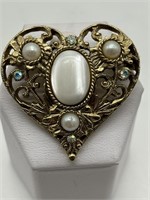 1928 Faux Pearl, Moonglow & AB Brooch