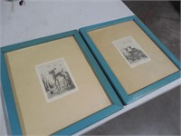 Drawings By Woody Crumbo x2 & Frames