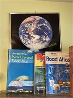 Three atlases and an earth picture