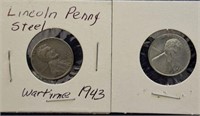 2 1943 Steel Pennies