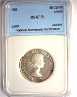1955 50 Cents NNC MS-67 PL Canada