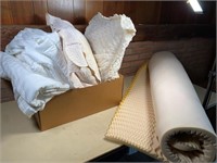 full sz mattress topper, bed spread & pillows