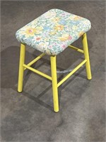 Painted, upholstered top, 16in stool