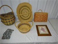(4) Woven Basket Made by Marilyn