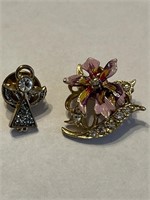 (2) Vintage Brooches/Pins (Angel & flower)