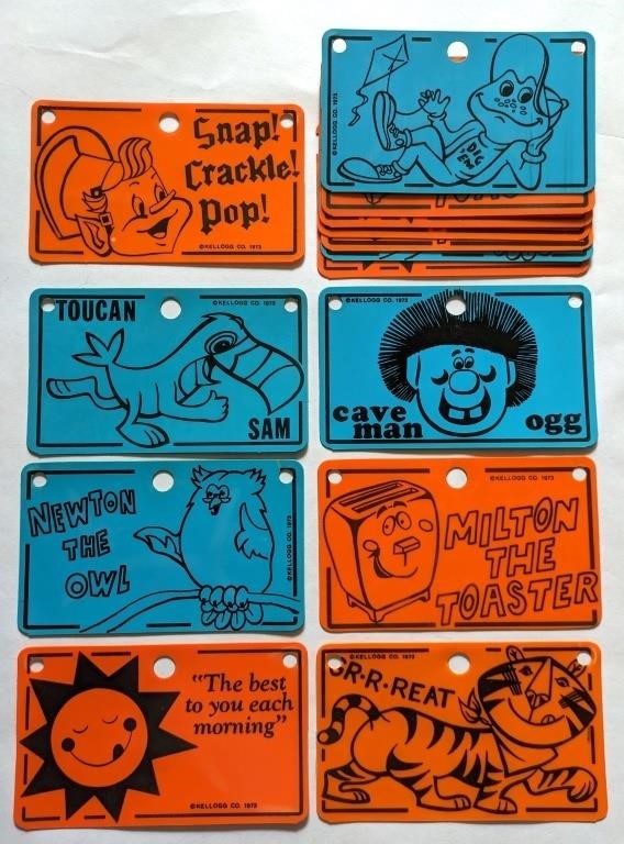 1973 Kellogg's Mascots Bike Bicycle Plates Lot