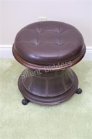 Flip Lid Faux Leather Tufted Seat on Caster Wheels
