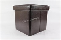Faux Leather Collapable Ottoman / Storage Bin
