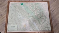 FRAMED GLACIER NATIONAL PARK TOPOGRAPHICAL MAP