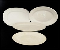 Lot of 4 vintage white ceramic serving platters. B