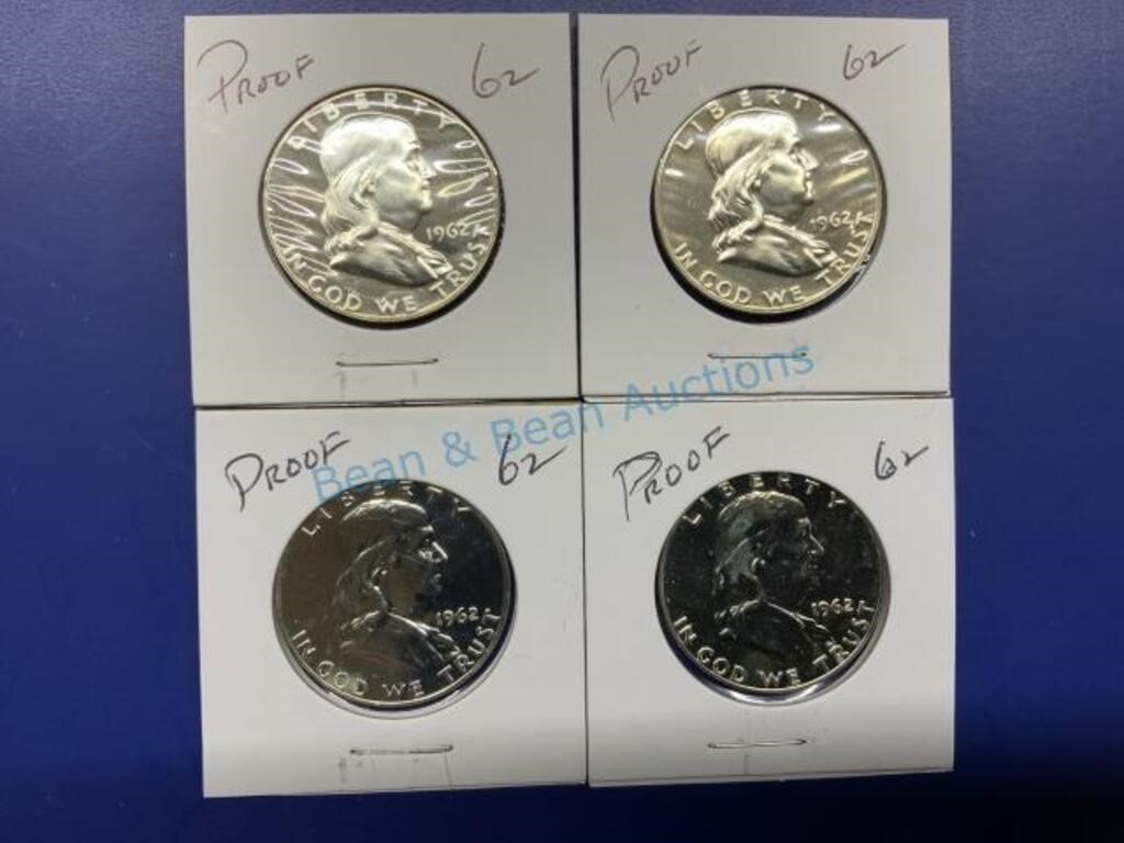 Proof Franklin half dollars