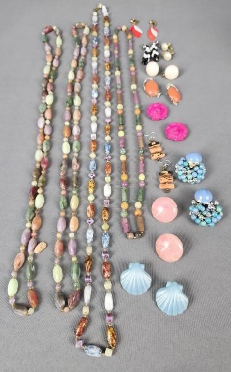 Colorful Vintage Jewelry Lot Clip On
