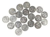 20 $10 Face Silver Walking Liberty Half Dollars