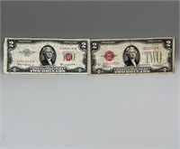1953-C, 1928-D  $2 Red Seal Notes