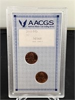 2010P & D Lincoln Penny AACGS MS 65