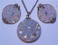 1950's Hillcraft opalescent glass jewelry w/