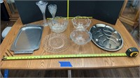 Clear glass, serving platters