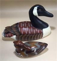 Hand Carved Merganser & Mallard Ducks