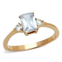 Rose Gold Ip Radiant 1.14ct White Sapphire Ring