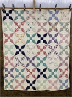 Vintage Patchwork Quilt Hand Pieced, Hand Quilted