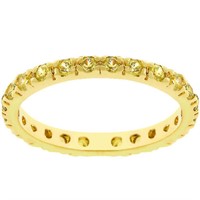 18k Gold-pl. .60ct Yellow Sapphire Eternity Ring