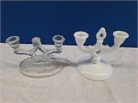 Westmoreland And Mckee Rock Clear Candleholders