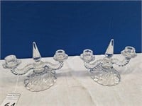 Pr. Double Arm Crystal Candlestick Holders