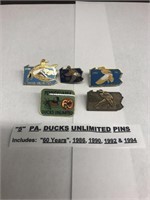 5 Vintage Ducks Unlimited Pins