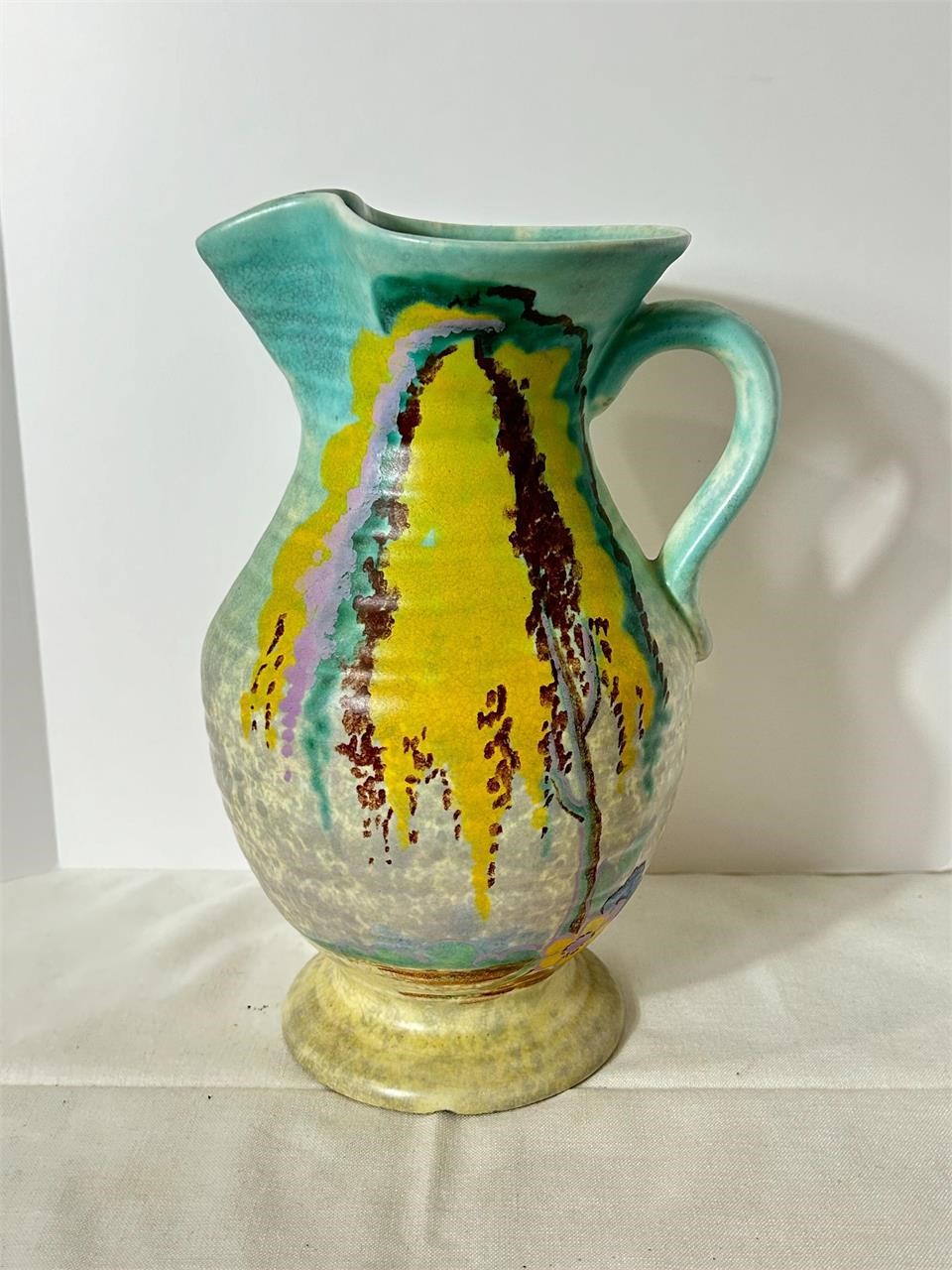 Signed RUTH 72 Pottery Pitcher ~ Great Colors